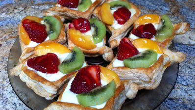 ватрушки из слоеного теста с заварным кремом