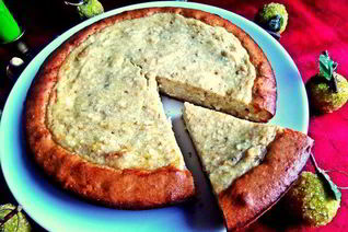 Заливная ватрушка с бананами