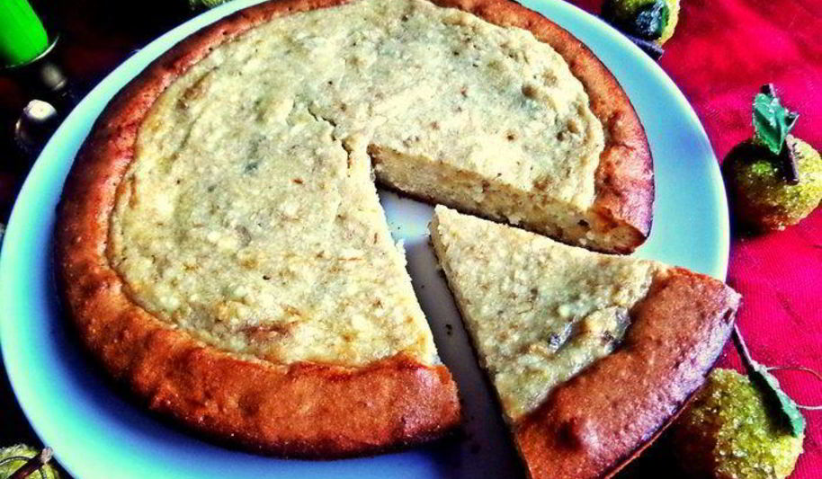 Рецепт заливной ватрушки с бананами