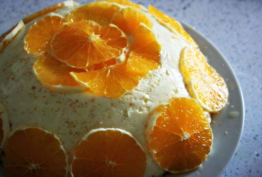 Апельсиновый чизкейк без выпечки