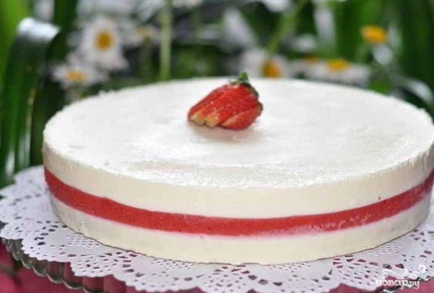 Клубничный чизкейк без выпечки
