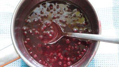 мясной чизкейк с соусом из брусники