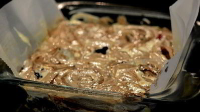 ягодный брауни чизкейк