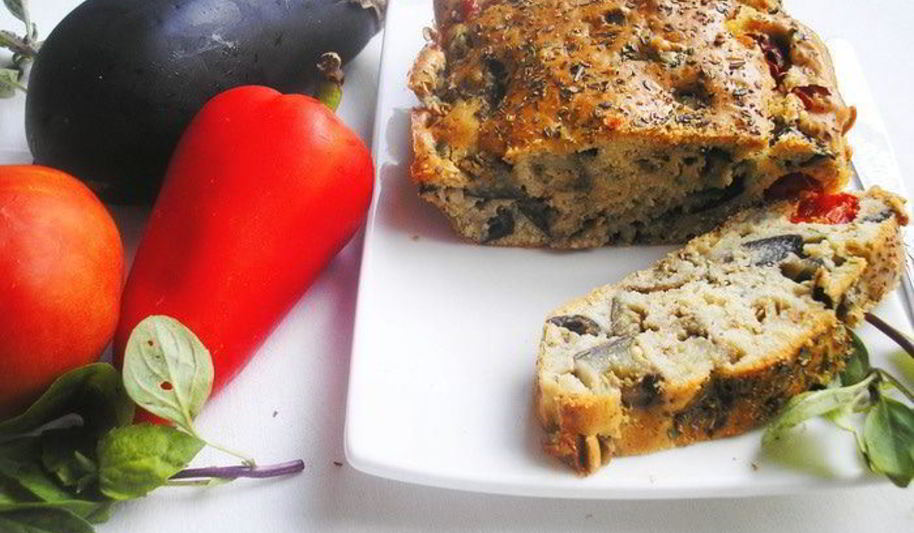Рецепт кекса с баклажанами и помидорами черри
