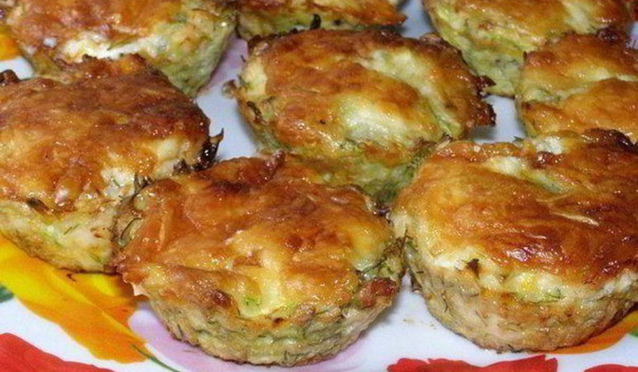 Рецепт кексов из кабачков и куриного филе