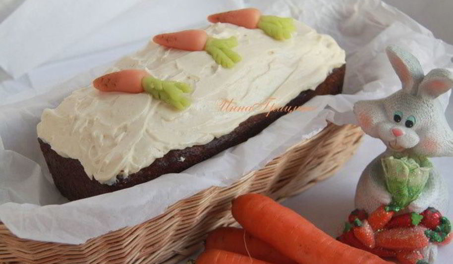 Рецепт морковного кекса с коричной глазурью