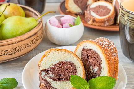 Мраморный кекс на растительном масле