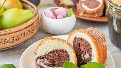 мраморный кекс на растительном масле