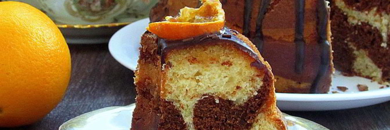 Мраморный шоколадно-апельсиновый кекс