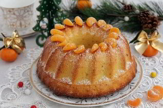 Новогодний мандариновый кекс