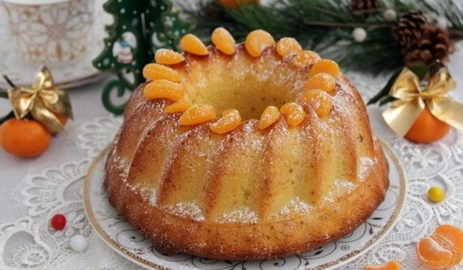 Рецепт новогоднего мандаринового кекса