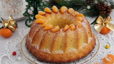 новогодний мандариновый кекс