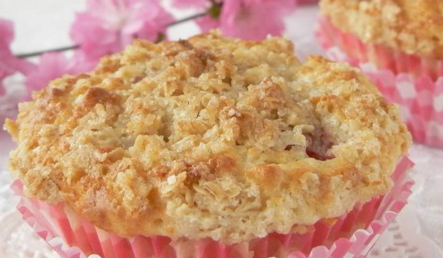 Рецепт овсяных кексов с ревенем