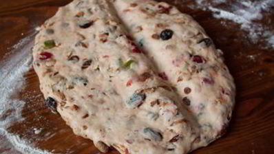 рождественский штоллен на дрожжевом тесте