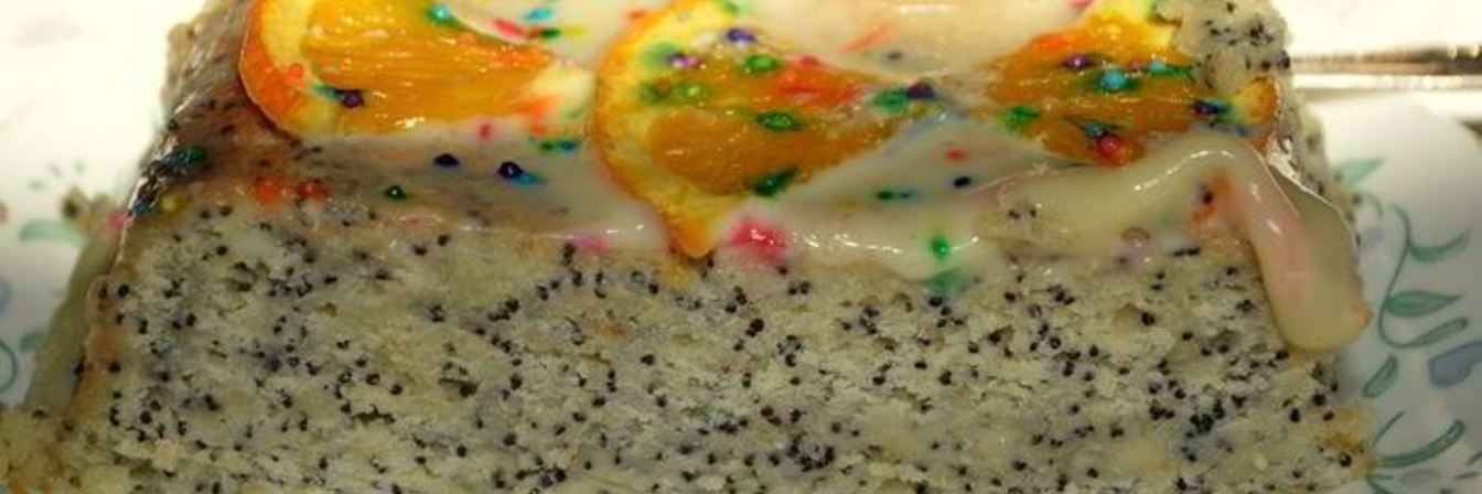 Сметанный кекс с маком и белым цитрусовым ганашем