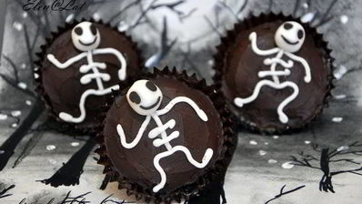 ванильные кексы с повидлом и шоколадом halloween