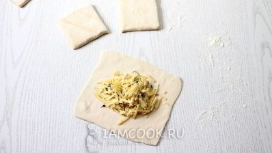 хачапури из слоеного теста