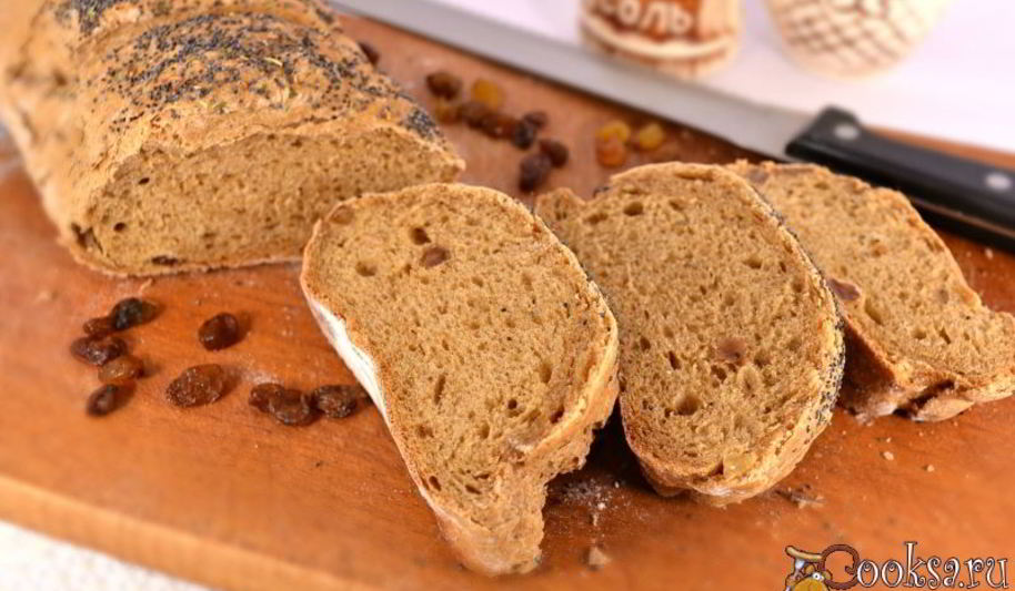 Рецепт пшенично-ржаного батон с изюмом