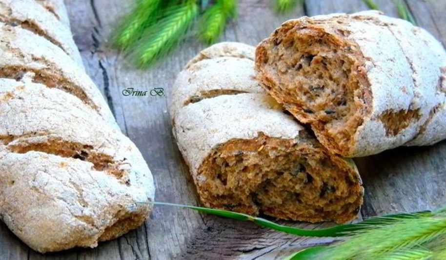 Рецепт цельнозерновых мини-багетов без соли