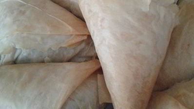 конвертики из теста фило со шпинатом и картофелем