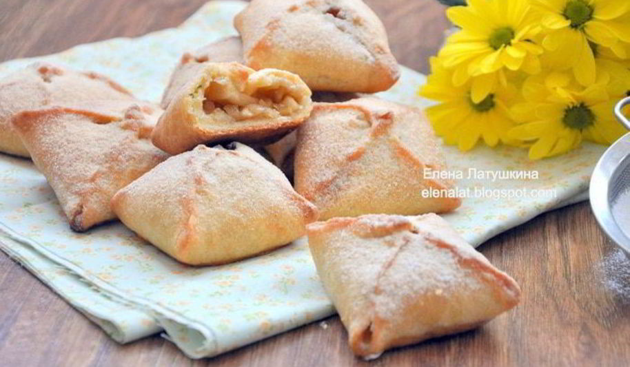 Рецепт конвертиков с карамельными яблочками