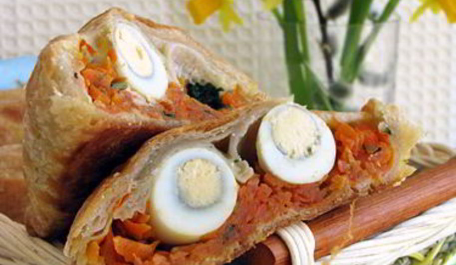 Рецепт конвертиков с морковью и яйцами