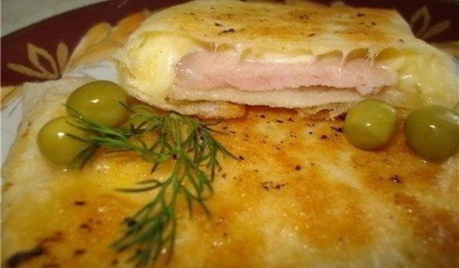 Рецепт аппетитных конвертиков из лаваша с ветчиной