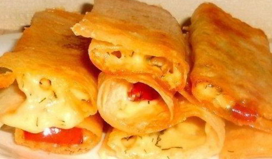 Рецепт блинчиков с сыром из лаваша