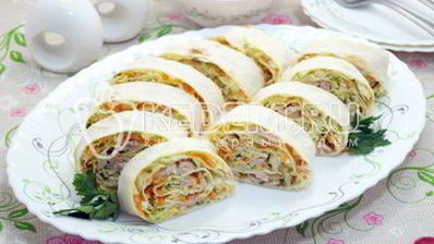 быстрая закуска из лаваша