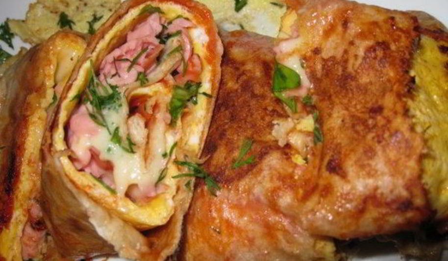 Рецепт фаршированного лаваша с сыром и колбасой