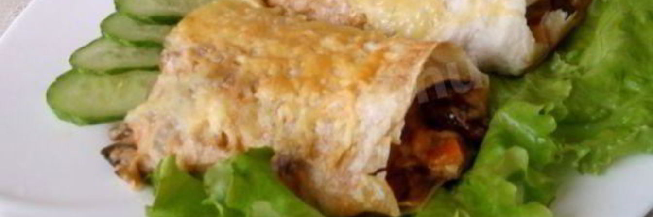 Фаршированный овощами лаваш в духовке