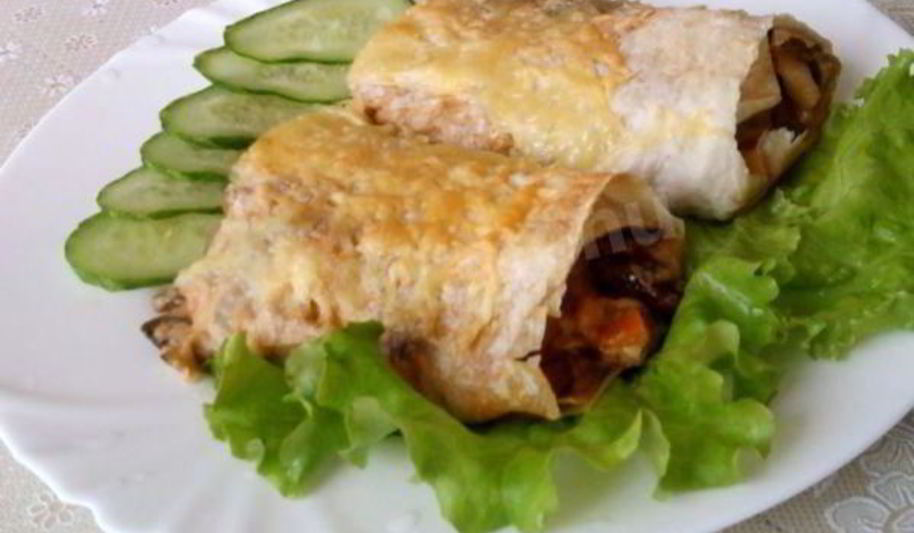 Рецепт фаршированного овощами лаваш в духовке