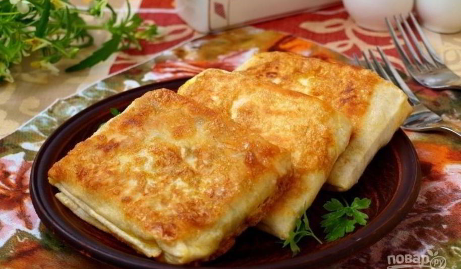 Рецепт горячего лаваша с сыром