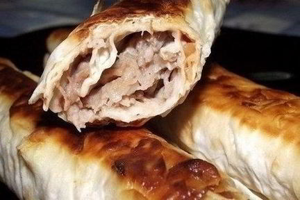 Хрустящие трубочки из лаваша с фаршем