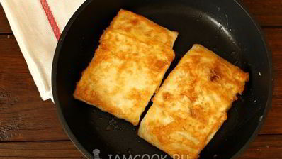 конвертики из лаваша с сыром и ветчиной