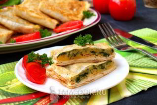 Конвертики из лаваша с сыром и зеленью