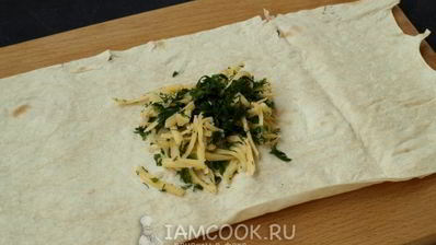 конвертики из лаваша с сыром и зеленью