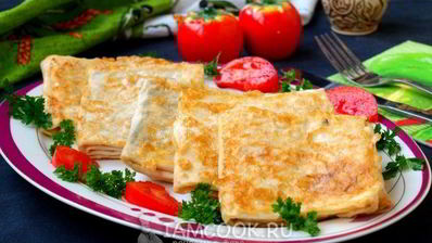 конвертики из лаваша с сыром и зеленью