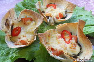 Корзиночки из лаваша с начинкой