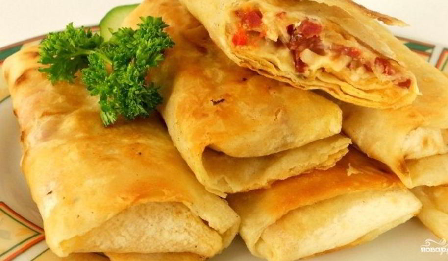 Рецепт лаваша обжаренного с начинкой