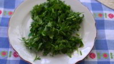 лаваш с брынзой и зеленью