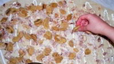 лаваш с грибами и курицей