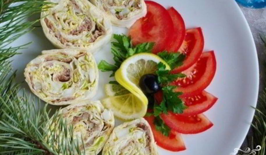 Рецепт лаваша с консервами и сыром