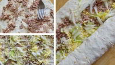 лаваш с консервами и сыром