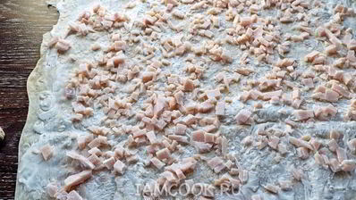 лаваш с корейской морковкой и ветчиной