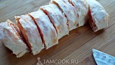 лаваш с корейской морковкой и ветчиной