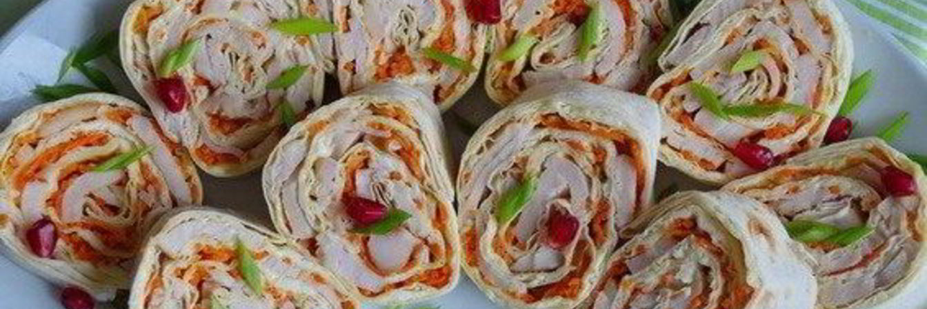 Лаваш с курицей и морковью