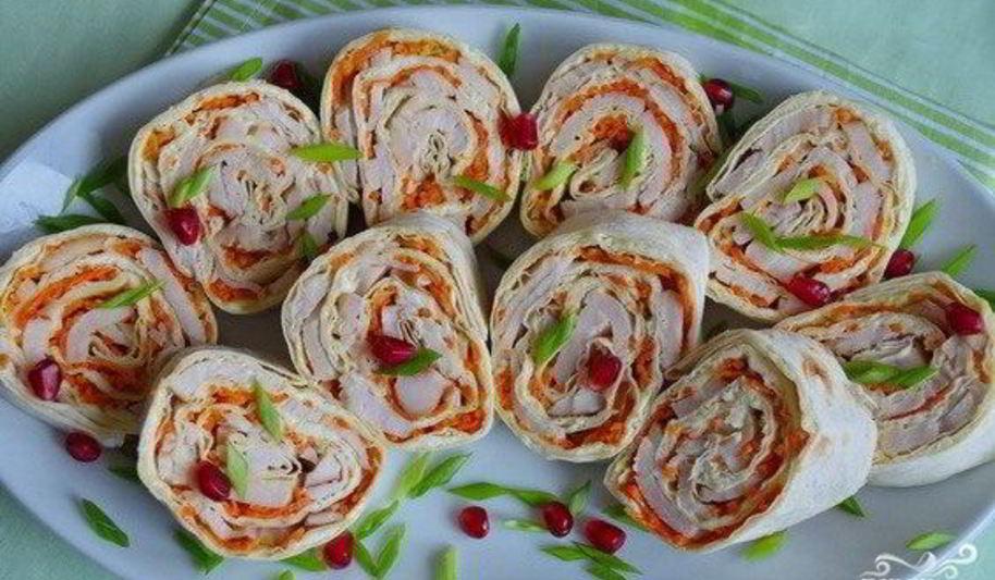 Рецепт лаваша с курицей и морковью