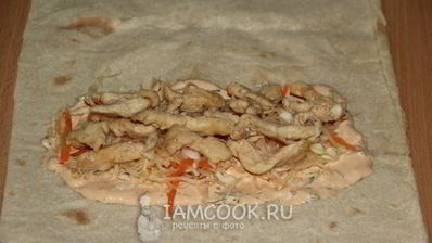 лаваш с курицей и овощами