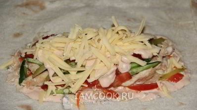 лаваш с курицей и овощами
